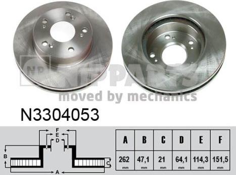 Nipparts N3304053 - Brake Disc autospares.lv