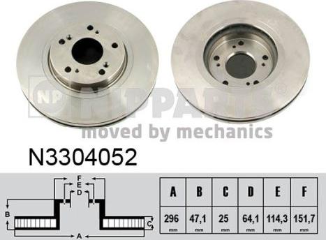 Nipparts N3304052 - Brake Disc autospares.lv