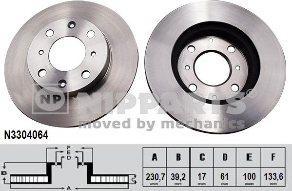 Nipparts N3304064 - Brake Disc autospares.lv