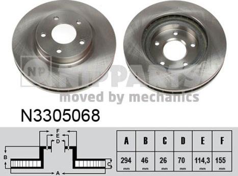 Nipparts N3305068 - Brake Disc autospares.lv