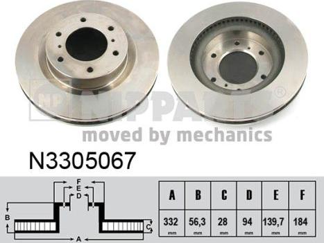 Nipparts N3305067 - Brake Disc autospares.lv