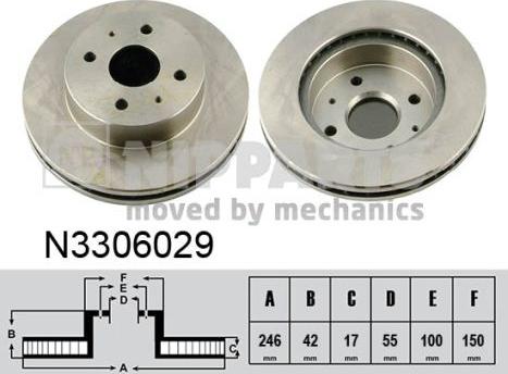 Nipparts N3306029 - Brake Disc autospares.lv