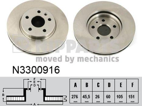 Nipparts N3300916 - Brake Disc autospares.lv