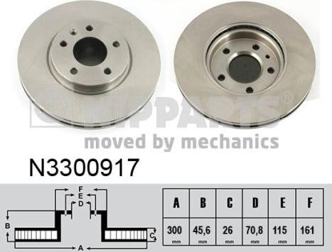 Nipparts N3300917 - Brake Disc autospares.lv