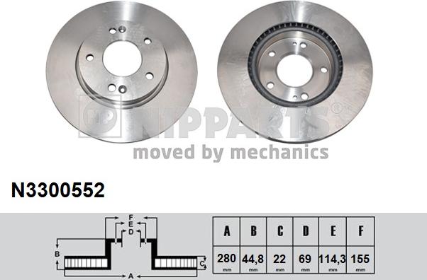 Nipparts N3300552 - Brake Disc autospares.lv