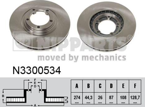 Nipparts N3300534 - Brake Disc autospares.lv