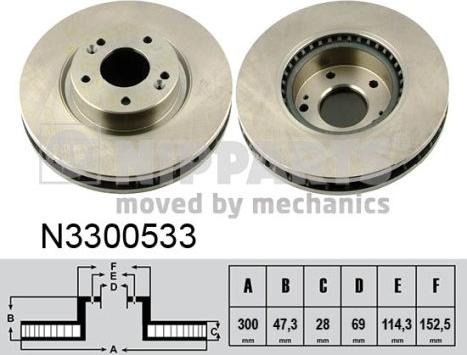 Nipparts N3300533 - Brake Disc autospares.lv