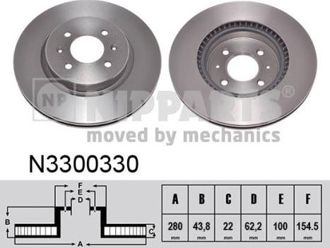 Nipparts N3300330 - Brake Disc autospares.lv