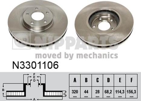 Nipparts N3301106 - Brake Disc autospares.lv