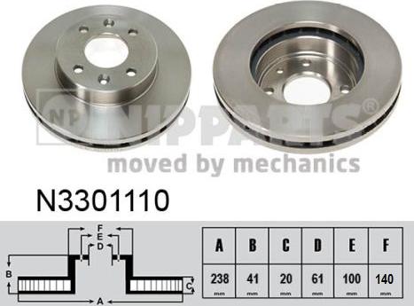 Nipparts N3301110 - Brake Disc autospares.lv