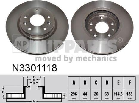 Nipparts N3301118 - Brake Disc autospares.lv