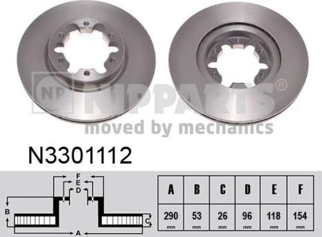 Nipparts N3301112 - Brake Disc autospares.lv