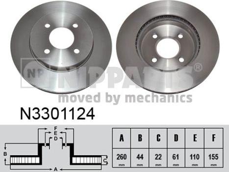 Nipparts N3301124 - Brake Disc autospares.lv