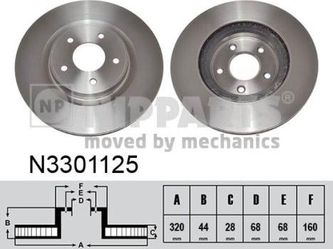 Nipparts N3301125 - Brake Disc autospares.lv