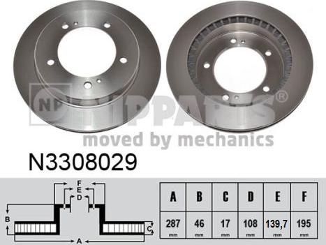 Nipparts N3308029 - Brake Disc autospares.lv