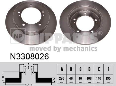 Nipparts N3308026 - Brake Disc autospares.lv