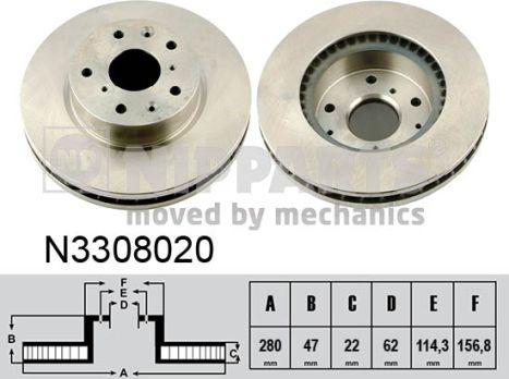 Nipparts N3308020 - Brake Disc autospares.lv