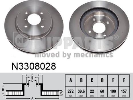 Nipparts N3308028 - Brake Disc autospares.lv