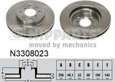 Nipparts N3308023 - Brake Disc autospares.lv