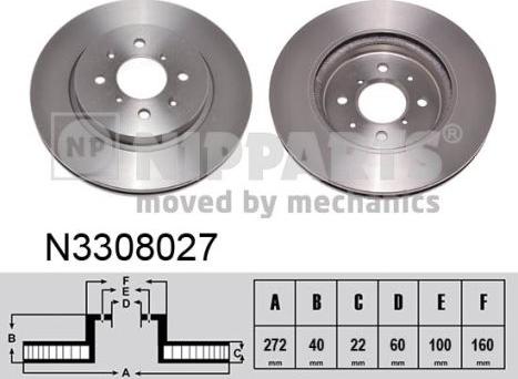 Nipparts N3308027 - Brake Disc autospares.lv