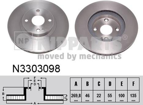 Nipparts N3303098 - Brake Disc autospares.lv