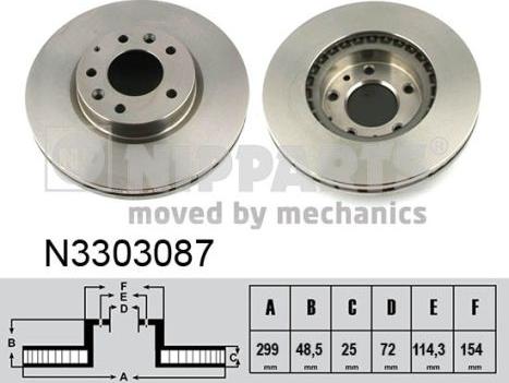 Nipparts N3303087 - Brake Disc autospares.lv