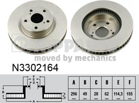 Nipparts N3302164 - Brake Disc autospares.lv