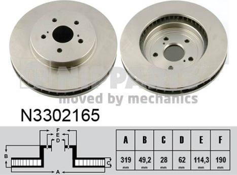 Nipparts N3302165 - Brake Disc autospares.lv