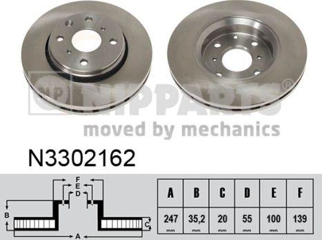 Nipparts N3302162 - Brake Disc autospares.lv