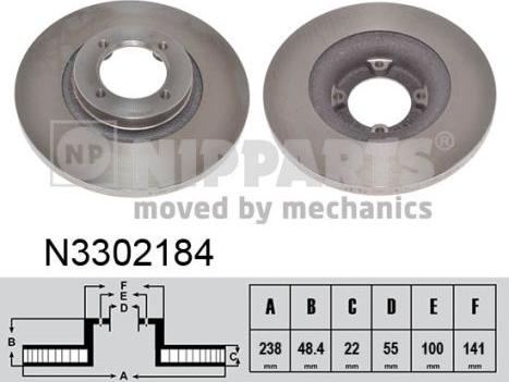 Nipparts N3302184 - Brake Disc autospares.lv