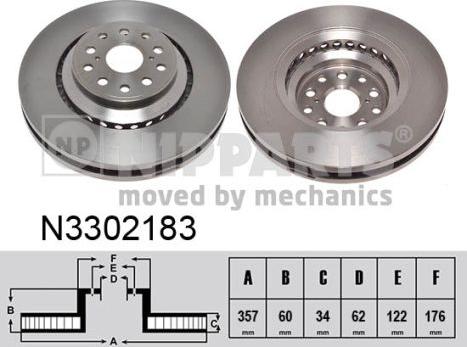 Nipparts N3302183 - Brake Disc autospares.lv