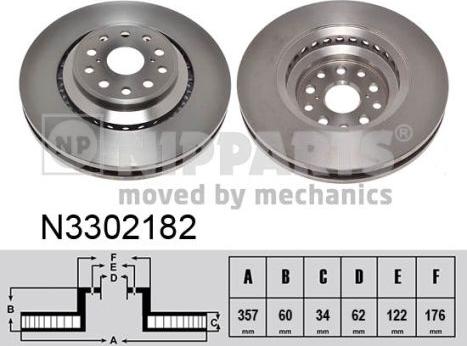 Nipparts N3302182 - Brake Disc autospares.lv