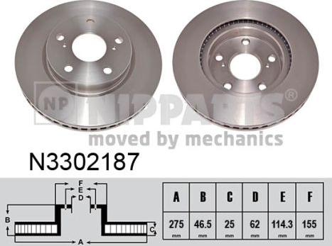 Nipparts N3302187 - Brake Disc autospares.lv