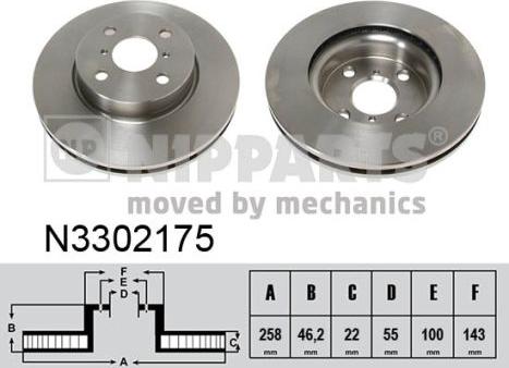 Nipparts N3302175 - Brake Disc autospares.lv