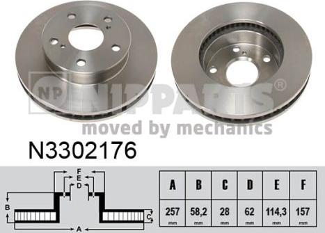 Nipparts N3302176 - Brake Disc autospares.lv