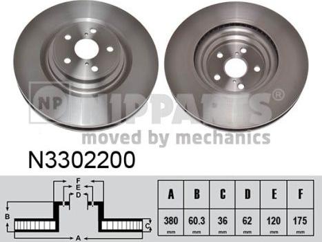 Nipparts N3302200 - Brake Disc autospares.lv