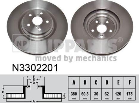 Nipparts N3302201 - Brake Disc autospares.lv