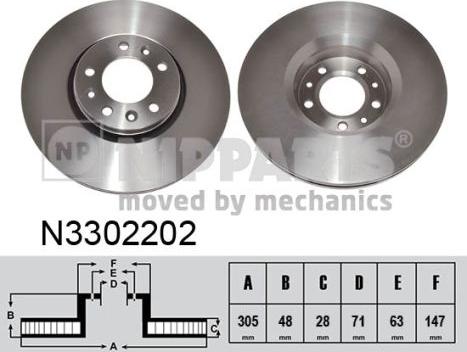 Nipparts N3302202 - Brake Disc autospares.lv