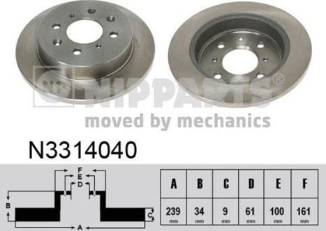 Nipparts N3314040 - Brake Disc autospares.lv