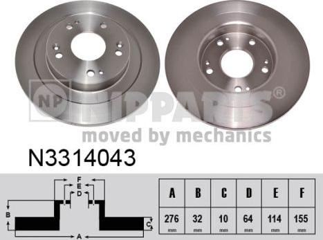 Nipparts N3314043 - Brake Disc autospares.lv