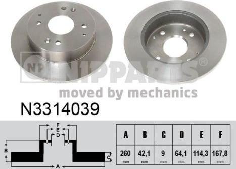 Nipparts N3314039 - Brake Disc autospares.lv