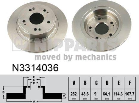 Nipparts N3314036 - Brake Disc autospares.lv