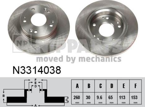 Nipparts N3314038 - Brake Disc autospares.lv