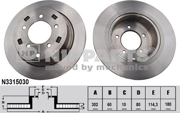 Nipparts N3315030 - Brake Disc autospares.lv