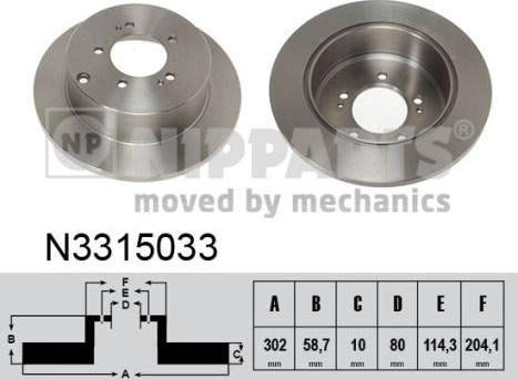 Nipparts N3315033 - Brake Disc autospares.lv