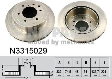 Nipparts N3315029 - Brake Disc autospares.lv