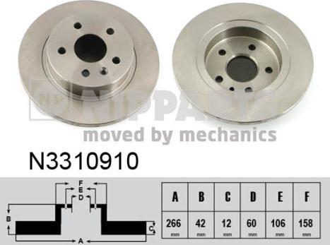 Nipparts N3310910 - Brake Disc autospares.lv