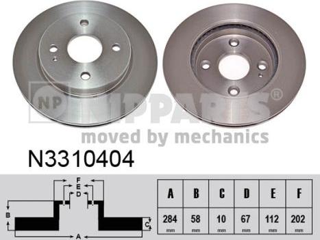 Nipparts N3310404 - Brake Disc autospares.lv