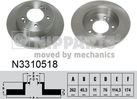 Nipparts N3310518 - Brake Disc autospares.lv