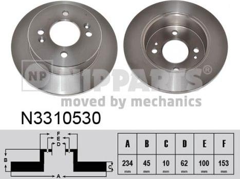 Nipparts N3310530 - Brake Disc autospares.lv